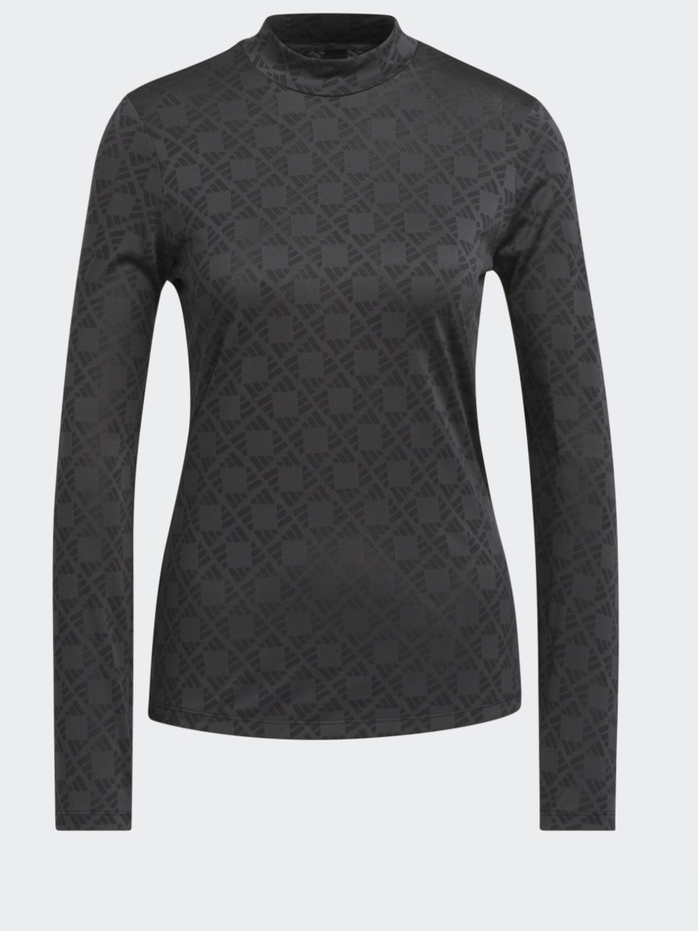 NWT- ADIDAS ULTIMATE365 TOUR HEAT.RDY MOCK Black Patterned Long Sleeve Top